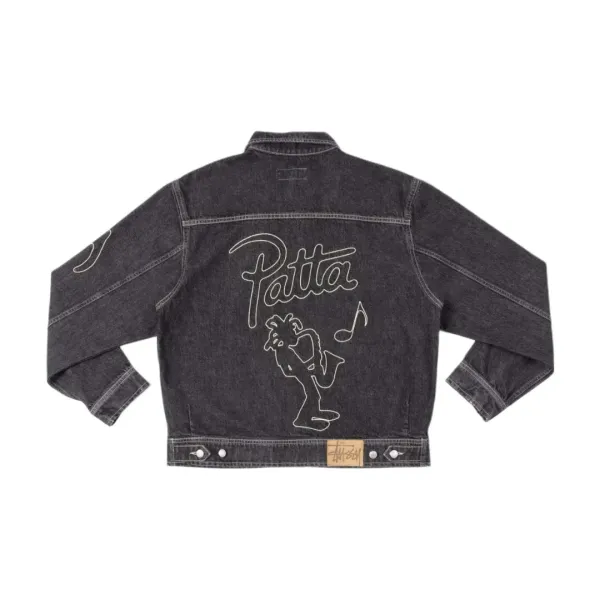 Stüssy Patchwork Varsity Jacket Black - 3