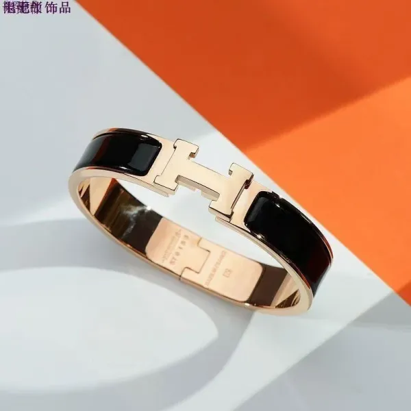 Hermès Clic H Bracelet Black Ceramic and Stainless Steel Bracelet - 6
