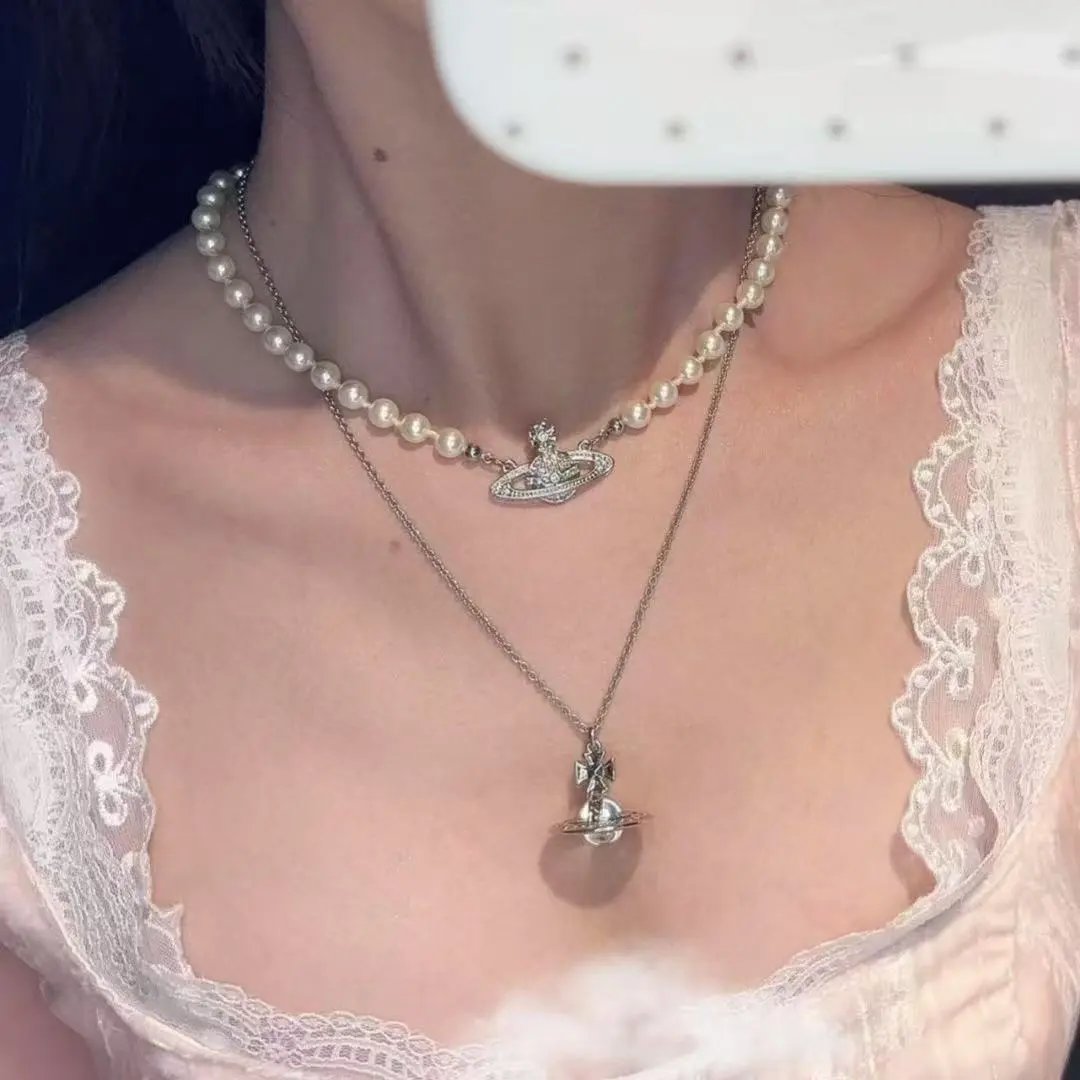 Vivienne Westwood Jewelry Crystal Orb Safety Pin Necklace — 37