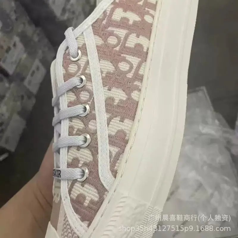 Unbranded Sneakers Low-top lace-up platform canvas with embroidered letter-pattern panels — Flat bottom 12