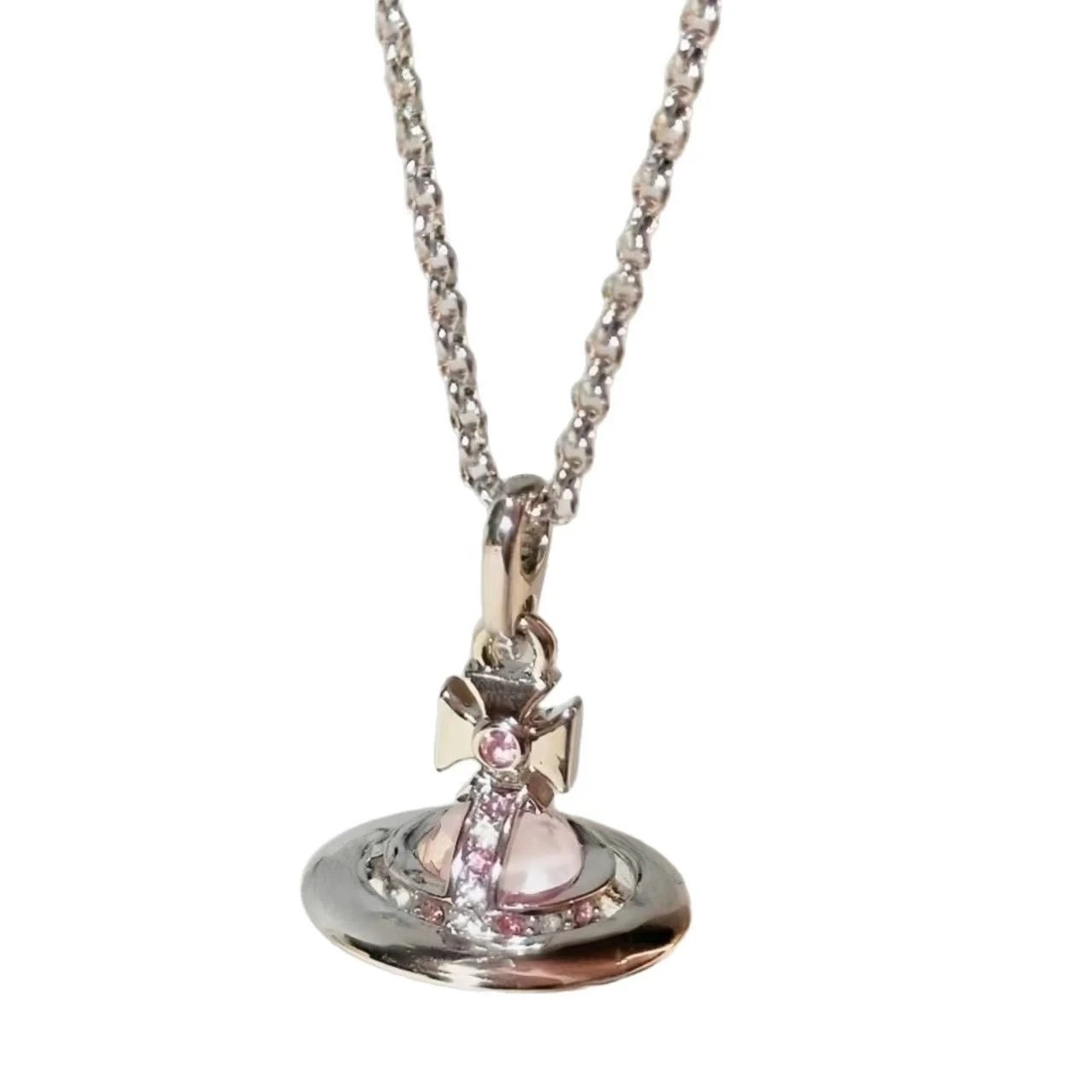 Vivienne Westwood Jewelry Crystal Orb Safety Pin Necklace — 24