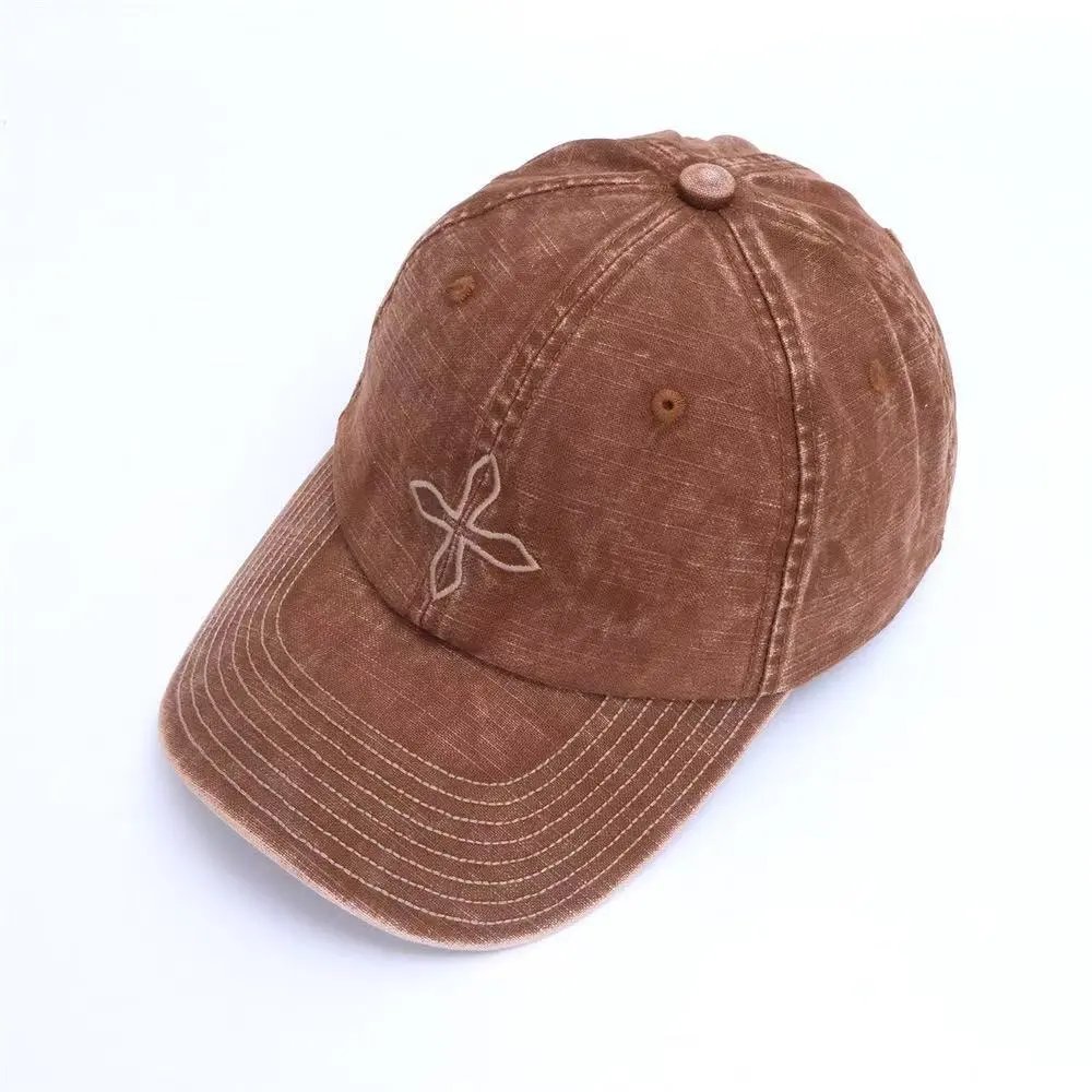Diesel Hats Distressed Denim Baseball Cap with Embroidered Logo — 9