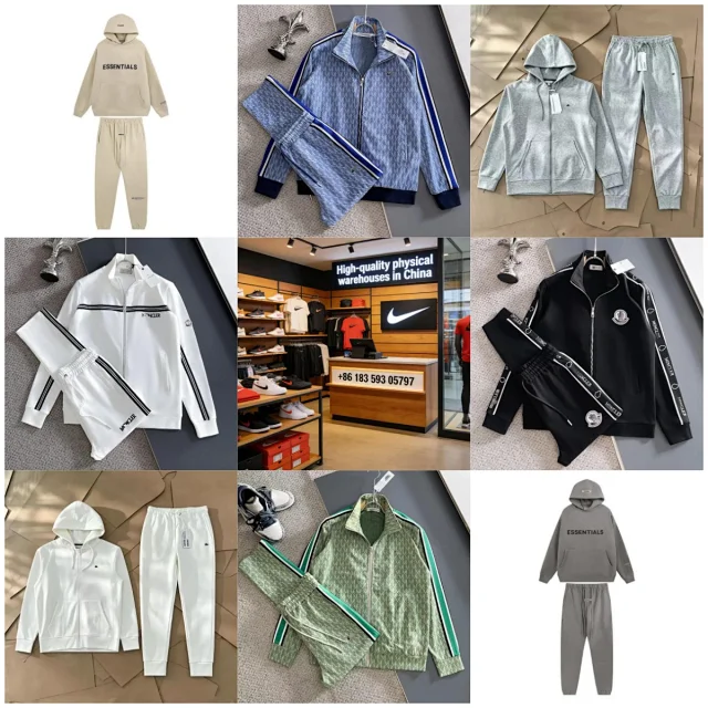 Lacoste Tracksuits Zip-Up Geometric Pattern Track Suit with Striped Sleeves product detail image 1
