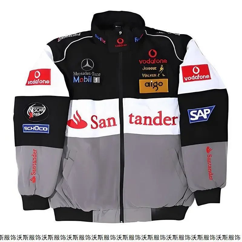 F1赛车服外套刺绣复古休闲夹克风衣美式机车摩托车骑行服春男女款