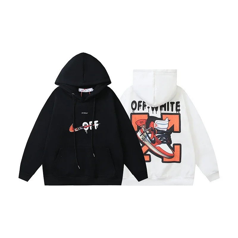 O*ff-W*hite1111男士高领打底衫母箭头加绒连帽卫衣男