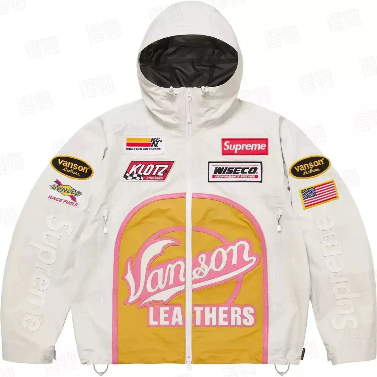 Supreme Hoodies & Sweatshirts Vertical Logo Back Hoodie — Assault white
