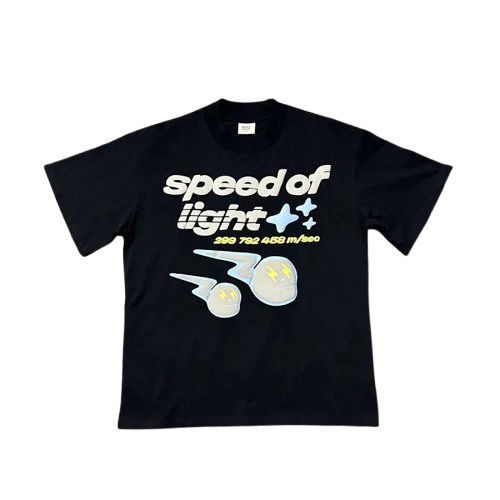 Black 'Speed of Light' Graphic T-Shirt