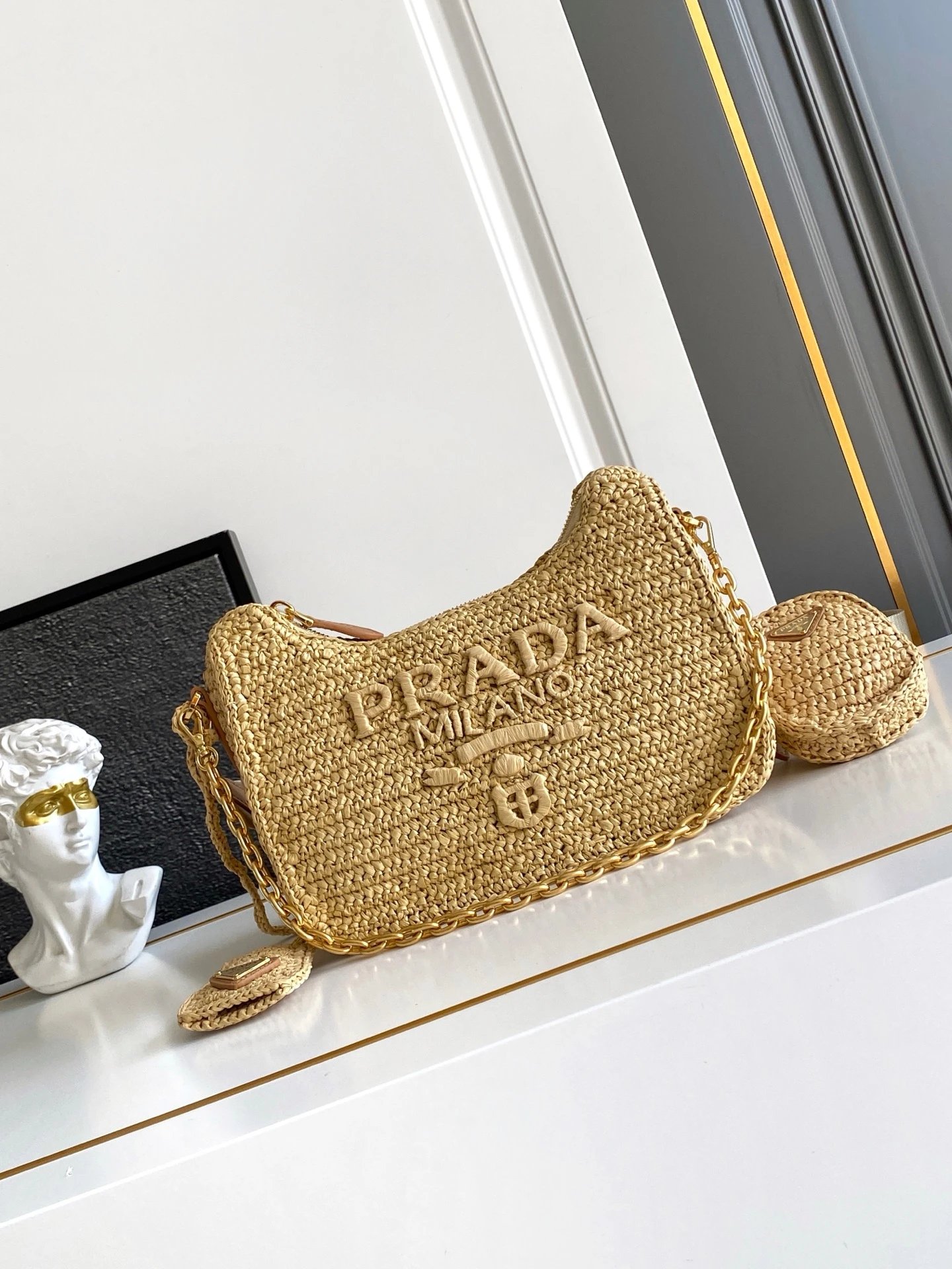 [TOP] Borsa Hobo Tre in Uno Intrecciata con Lettere in Rilievo