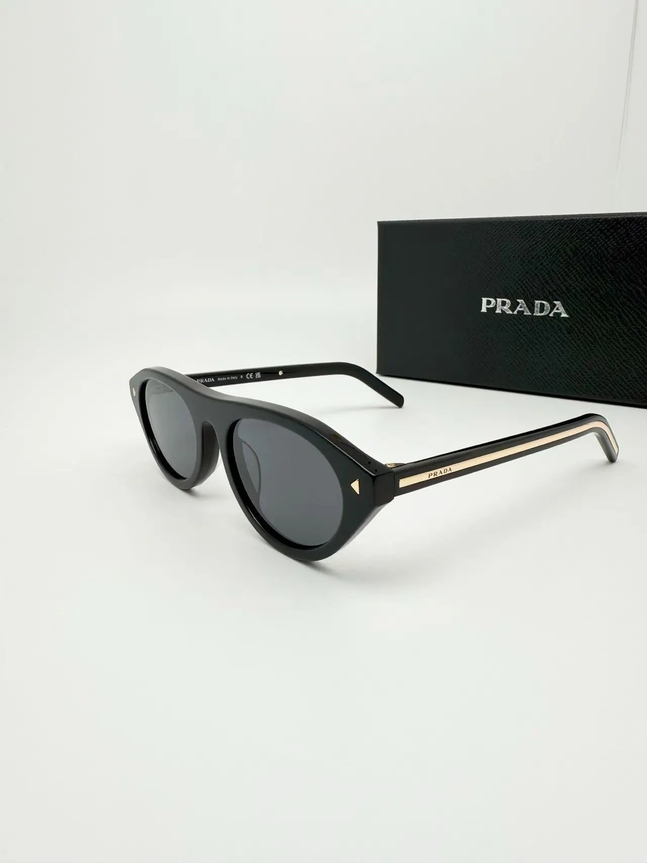 Prada Eyewear Square-frame sunglasses with triangle-logo temples — 9