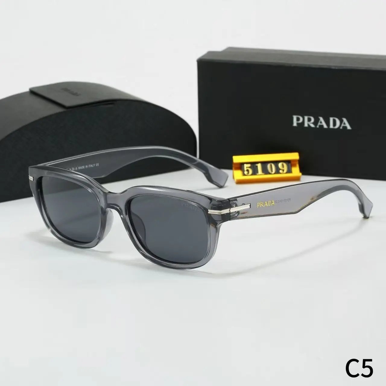 Prada Eyewear Square-frame sunglasses with triangle-logo temples — 6