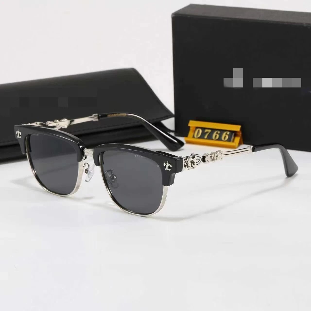 Unbranded Eyewear Square frames with floral cross temple embellishments — 29