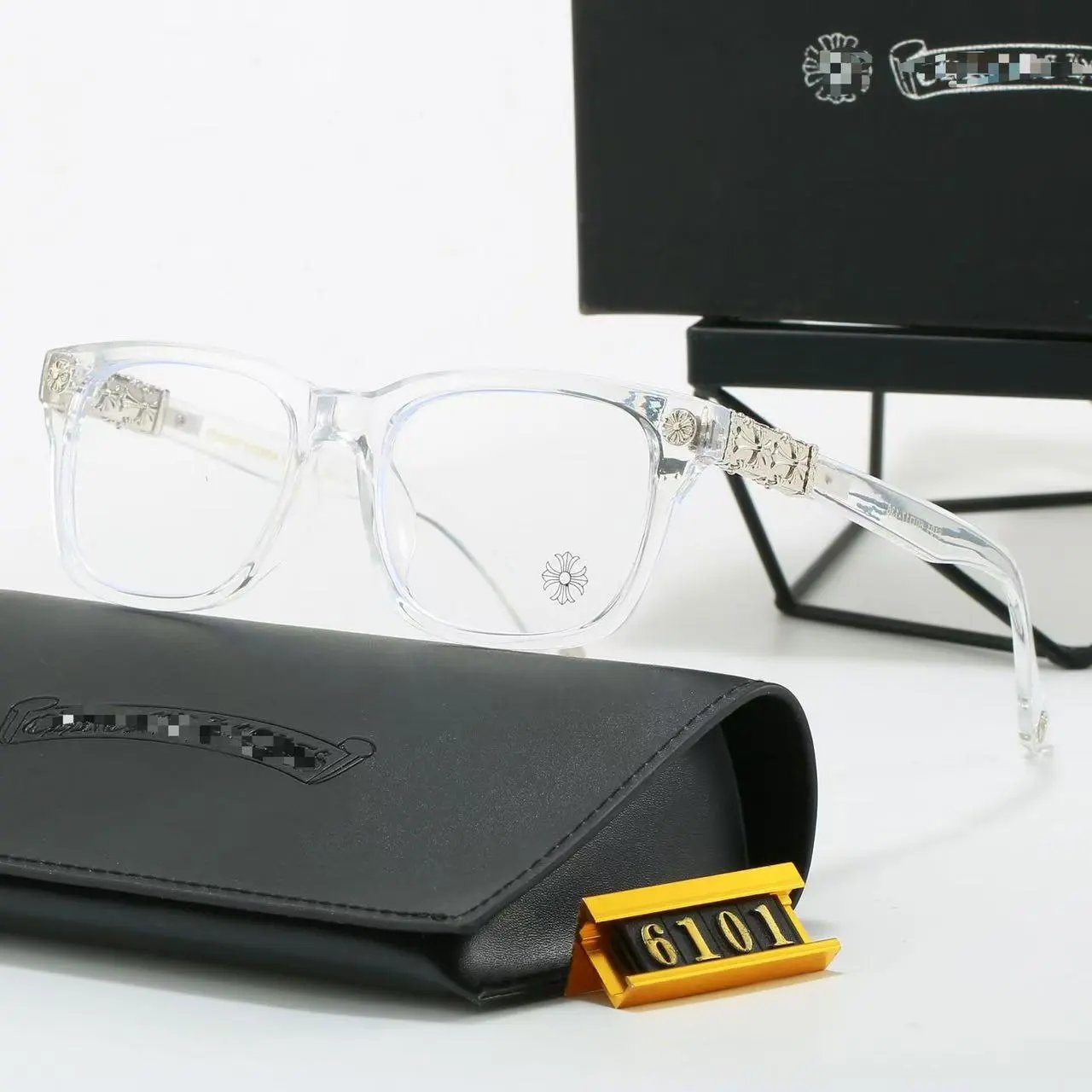 Chrome Hearts Eyewear Square Clear-Lens Eyeglass Frames with Cross Motifs product image