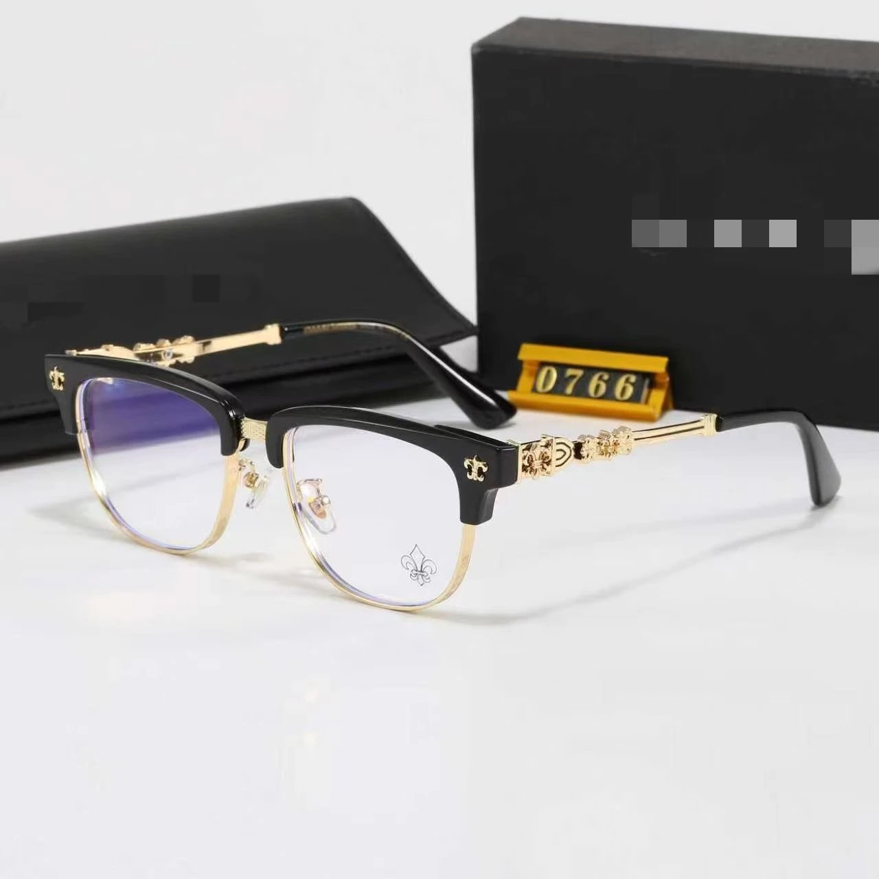 Unbranded Eyewear Square frames with floral cross temple embellishments — 28