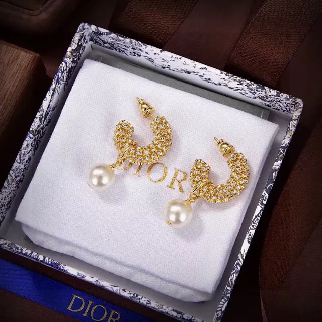 Gucci Jewelry Pearl Bead Double G Hoop Earrings product detail image 5