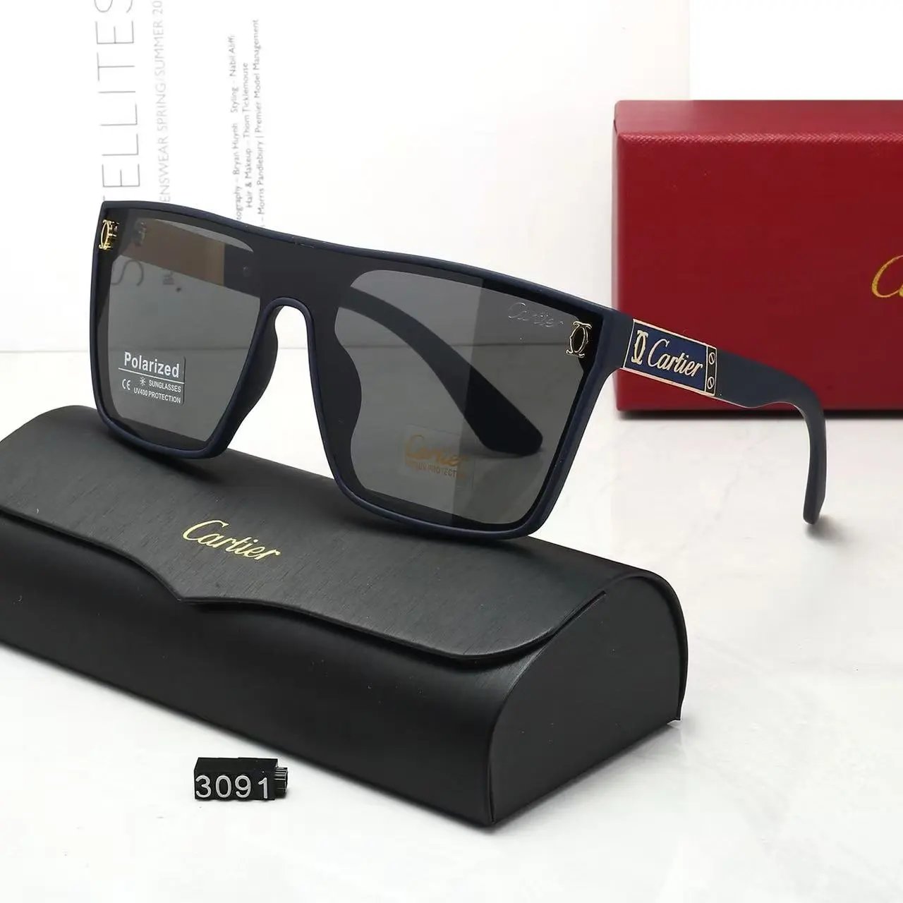 Miu Eyewear Oval sunglasses with striped metal temple detail — 38