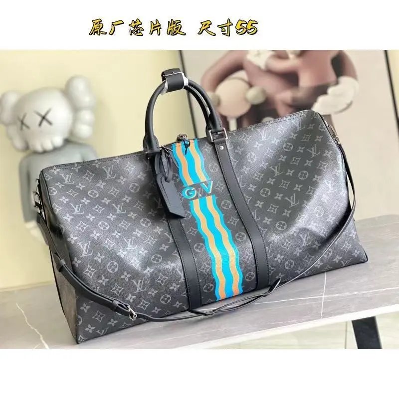 Louis Vuitton Travel Bags Monogram duffel bag with shoulder strap — 24