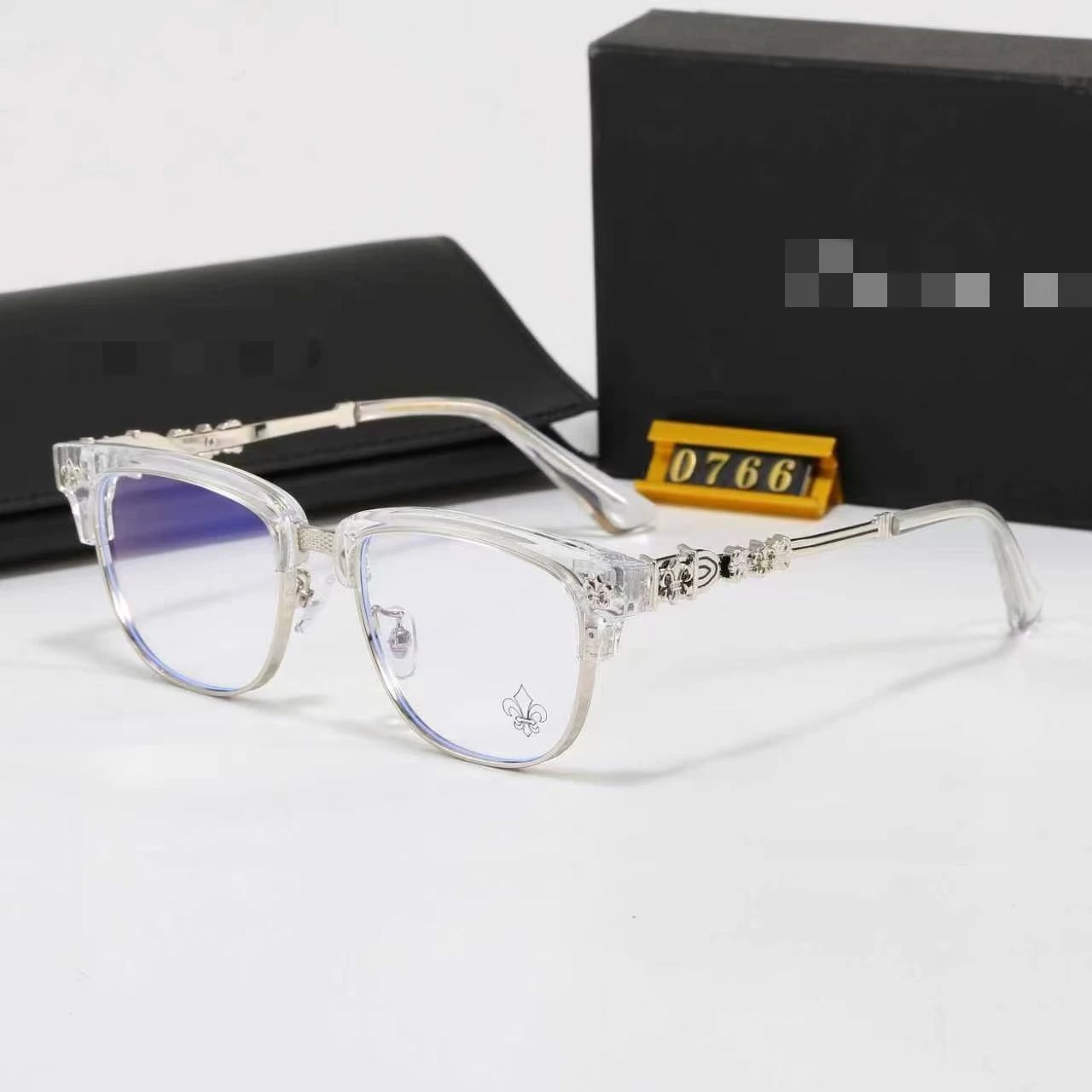Unbranded Eyewear Square frames with floral cross temple embellishments — 30