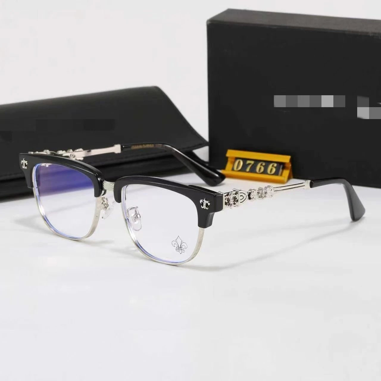 Unbranded Eyewear Square frames with floral cross temple embellishments — 27