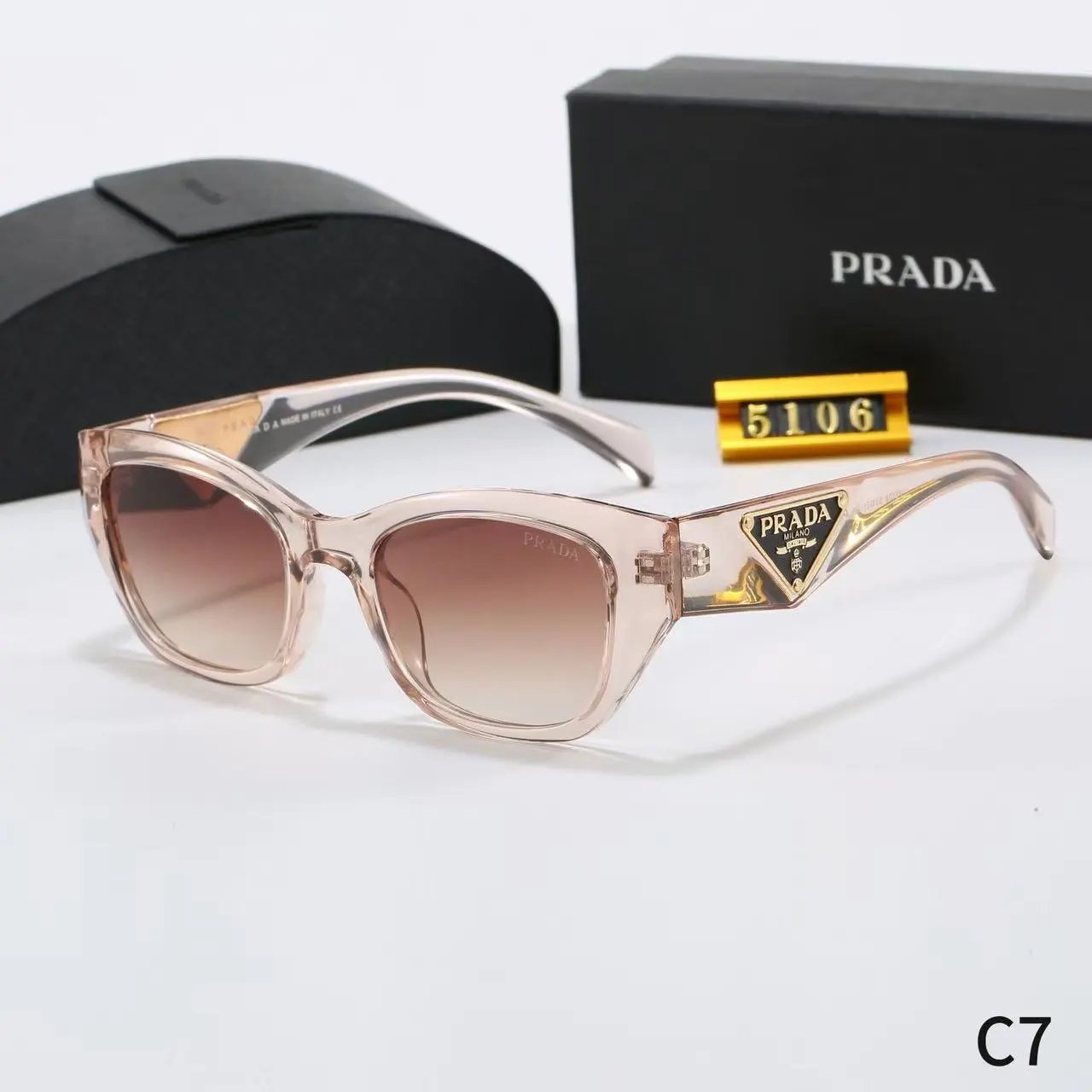 Prada Eyewear Square-frame sunglasses with triangle-logo temples — 4