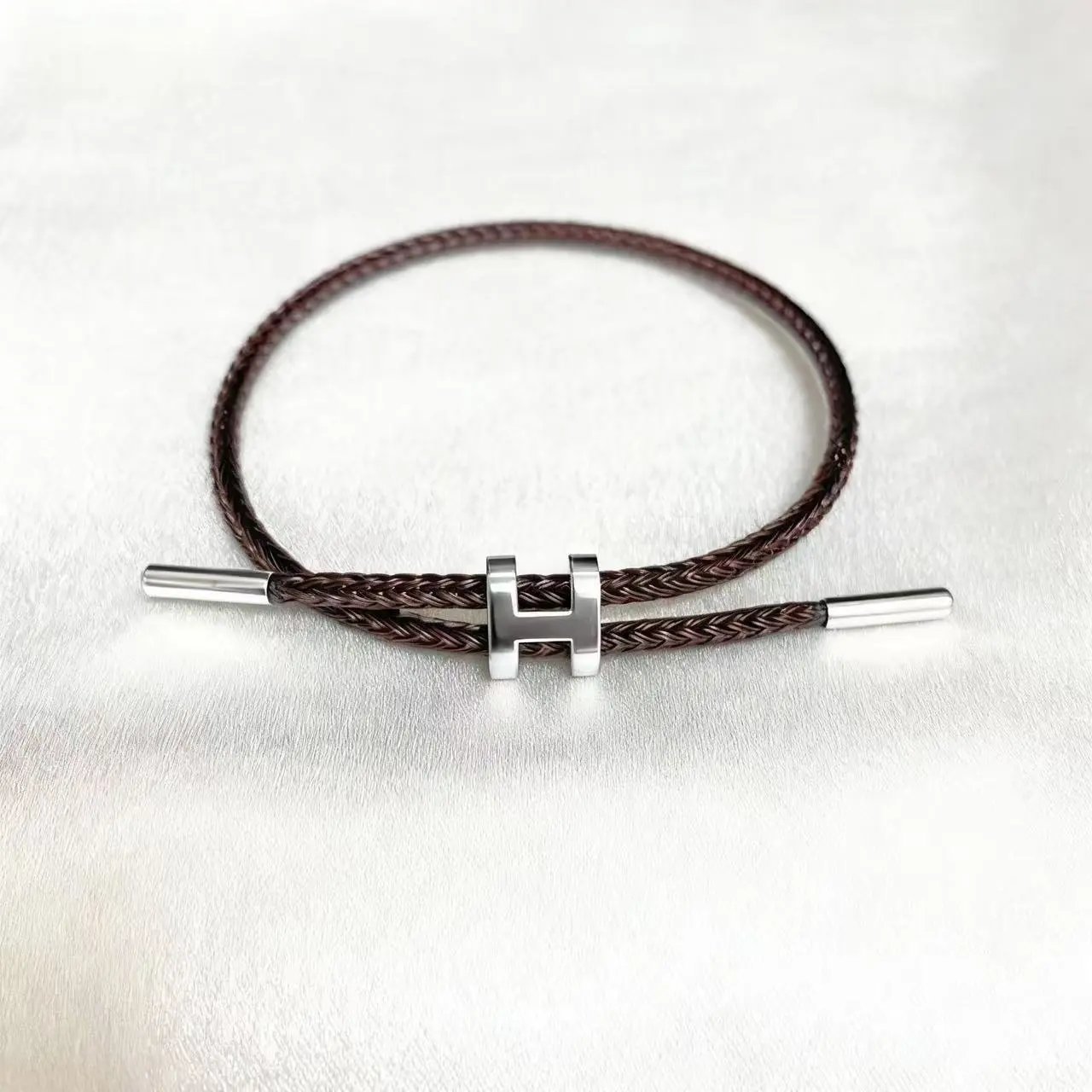 Unbranded Jewelry Braided Cord Bracelet with H-Shaped Clasp — 19