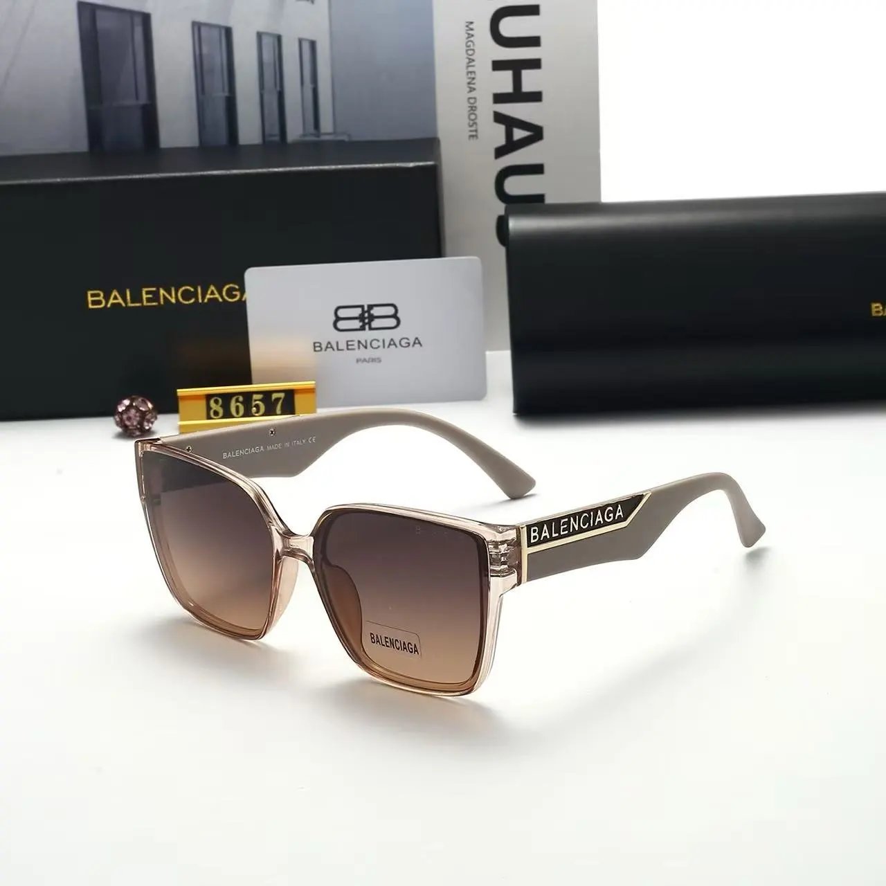 Balenciaga Eyewear Rectangular Logo Sunglasses — 13
