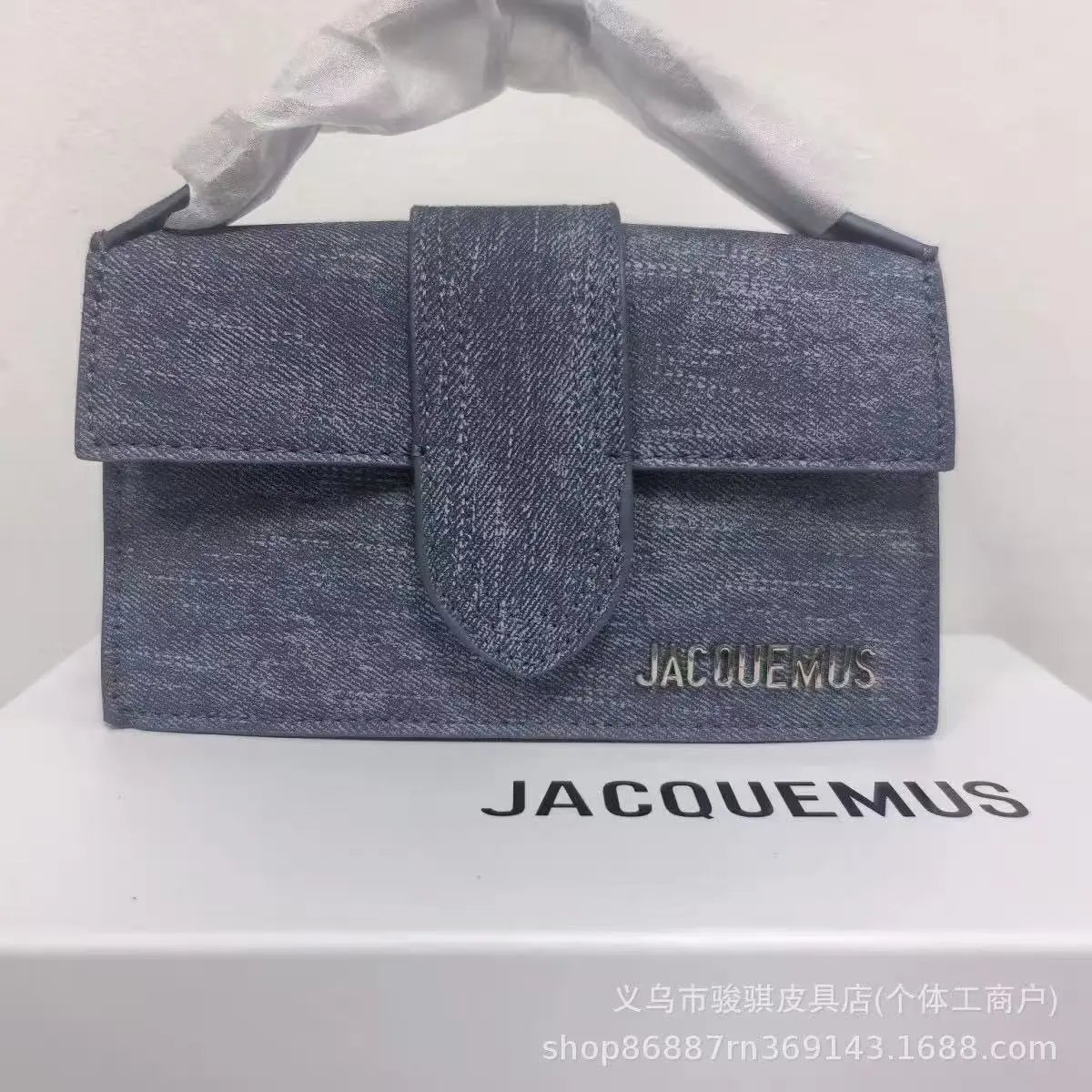 Jacquemus Handbags Structured flap handbag with top handles and detachable shoulder strap — 22(18cm)