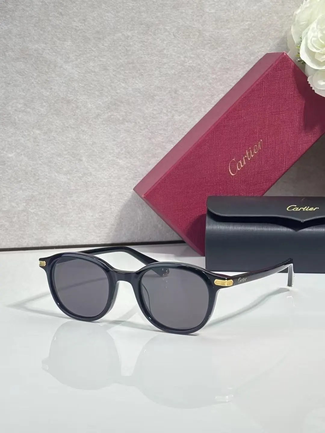 Cartier Eyewear 2011 Round Metal-Frame Sunglasses — 29