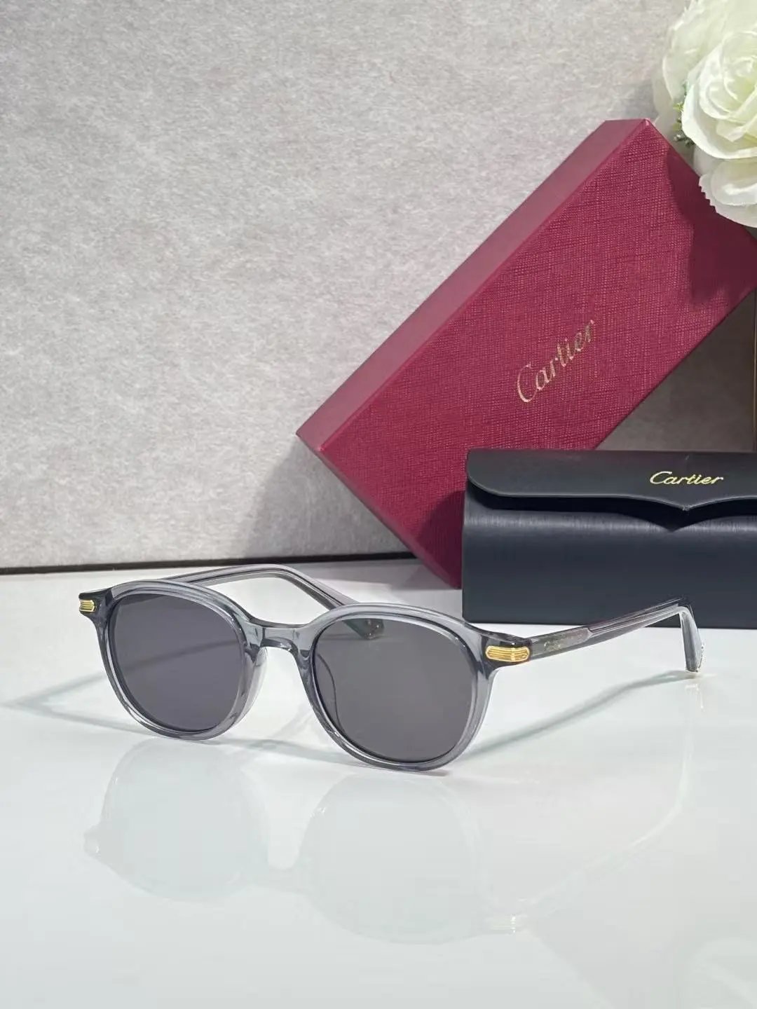 Cartier Eyewear 2011 Round Metal-Frame Sunglasses — 31