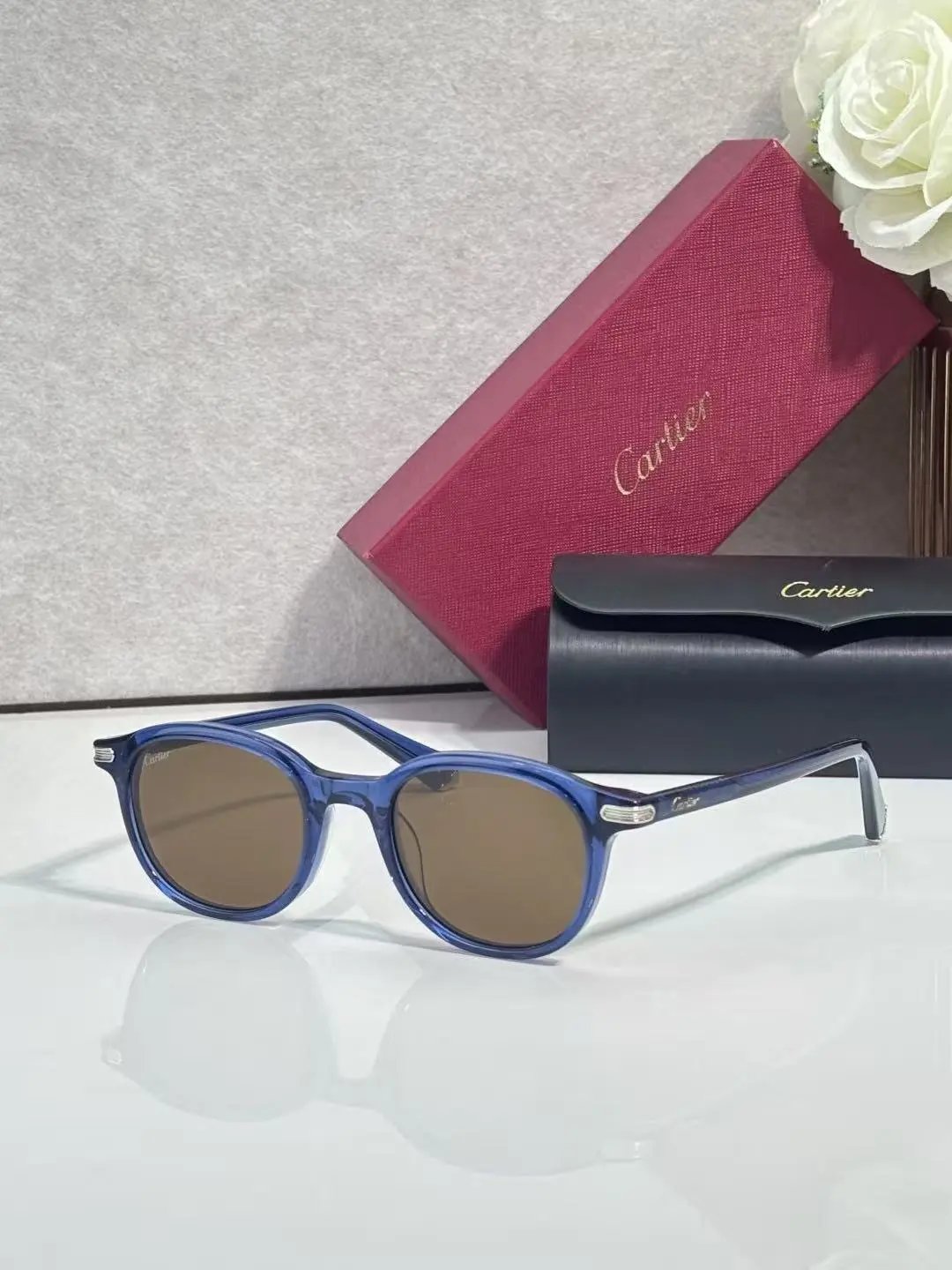 Cartier Eyewear 2011 Round Metal-Frame Sunglasses — 30