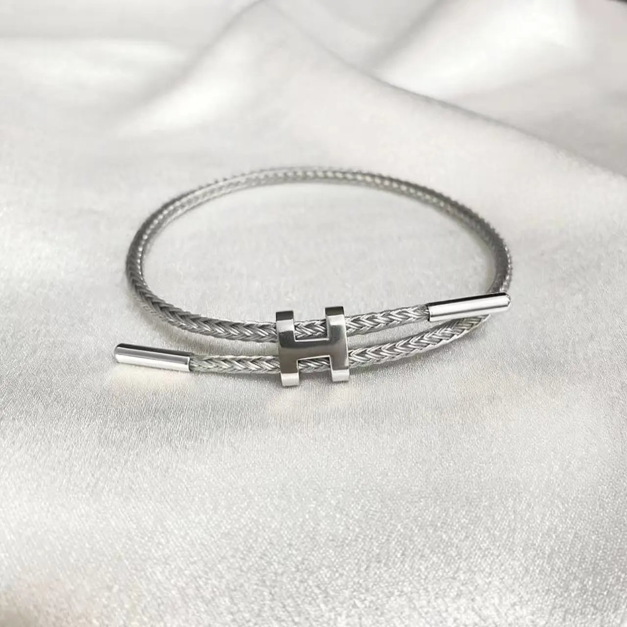 Unbranded Jewelry Braided Cord Bracelet with H-Shaped Clasp — 20