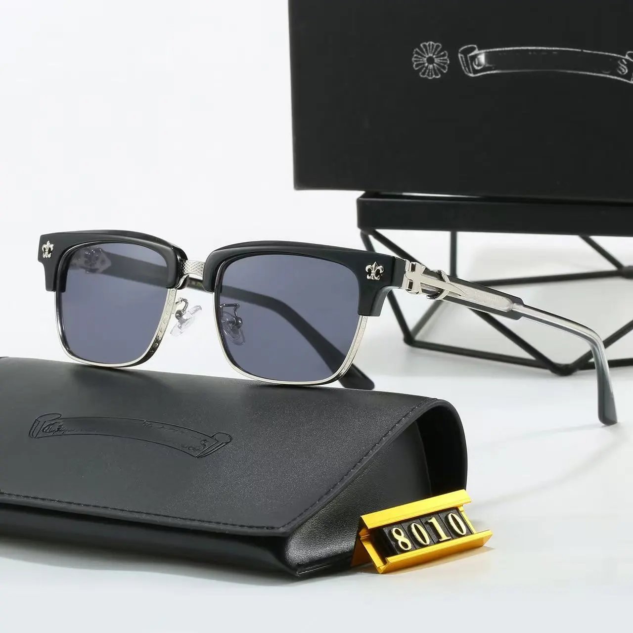 Chrome Hearts Eyewear Square Clear-Lens Eyeglass Frames with Cross Motifs product image
