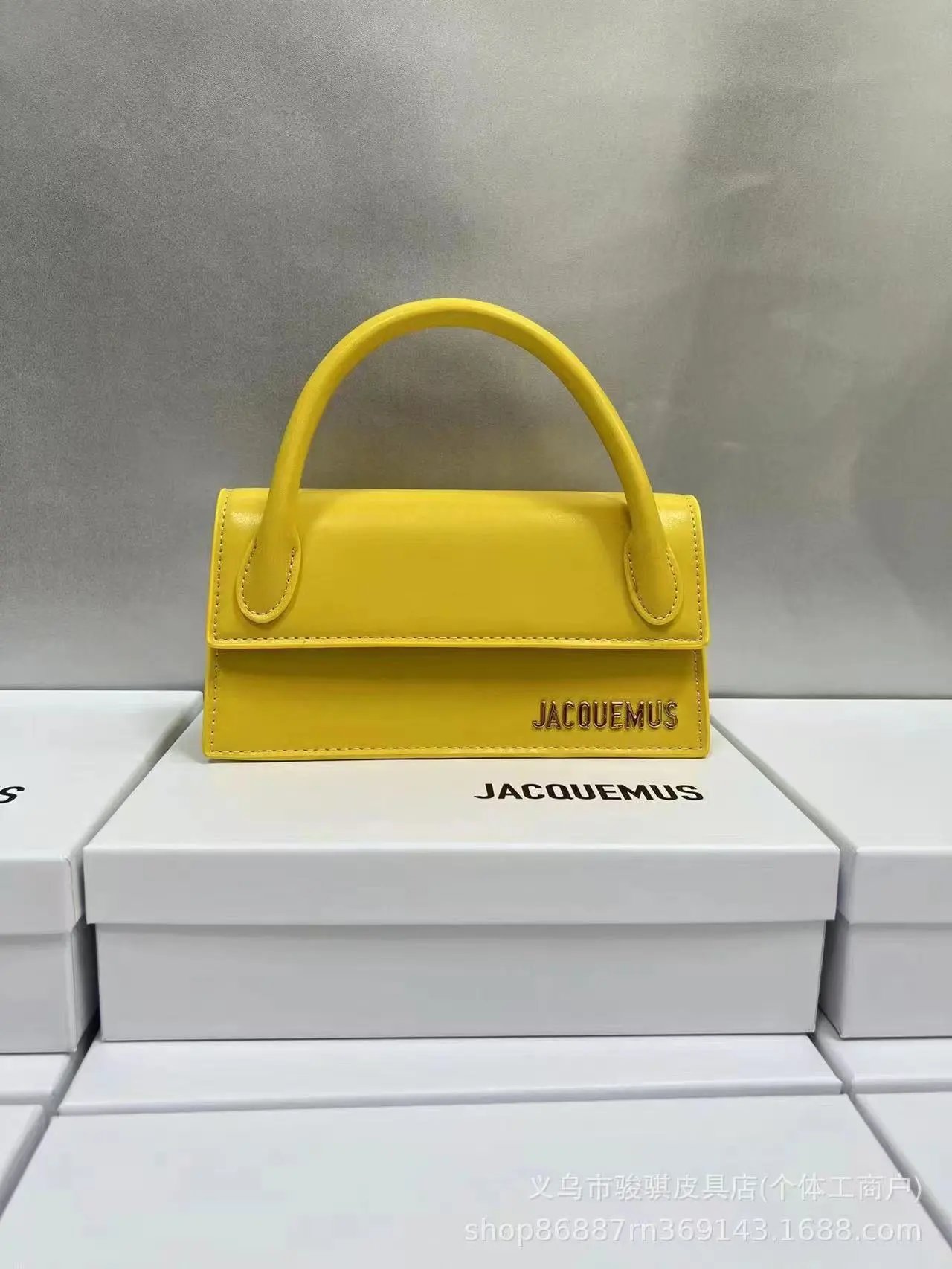 Jacquemus Handbags Structured flap handbag with top handles and detachable shoulder strap — 4(21.5cm)
