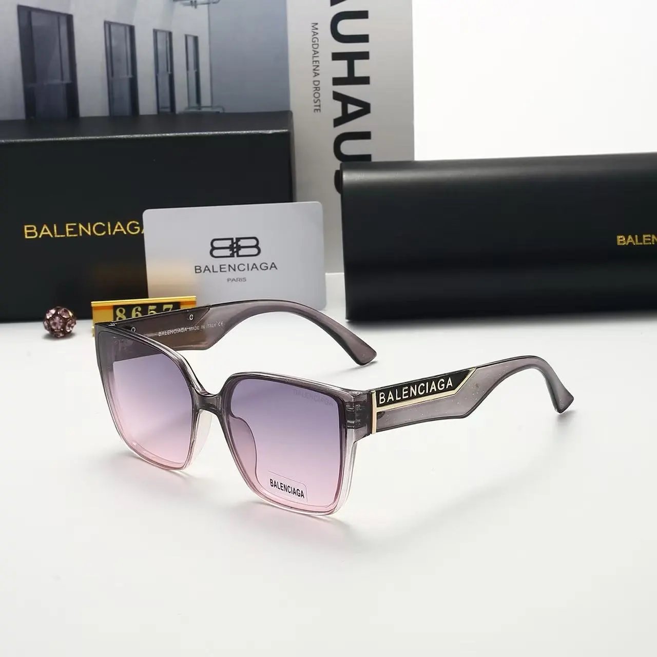 Balenciaga Eyewear Rectangular Logo Sunglasses — 14