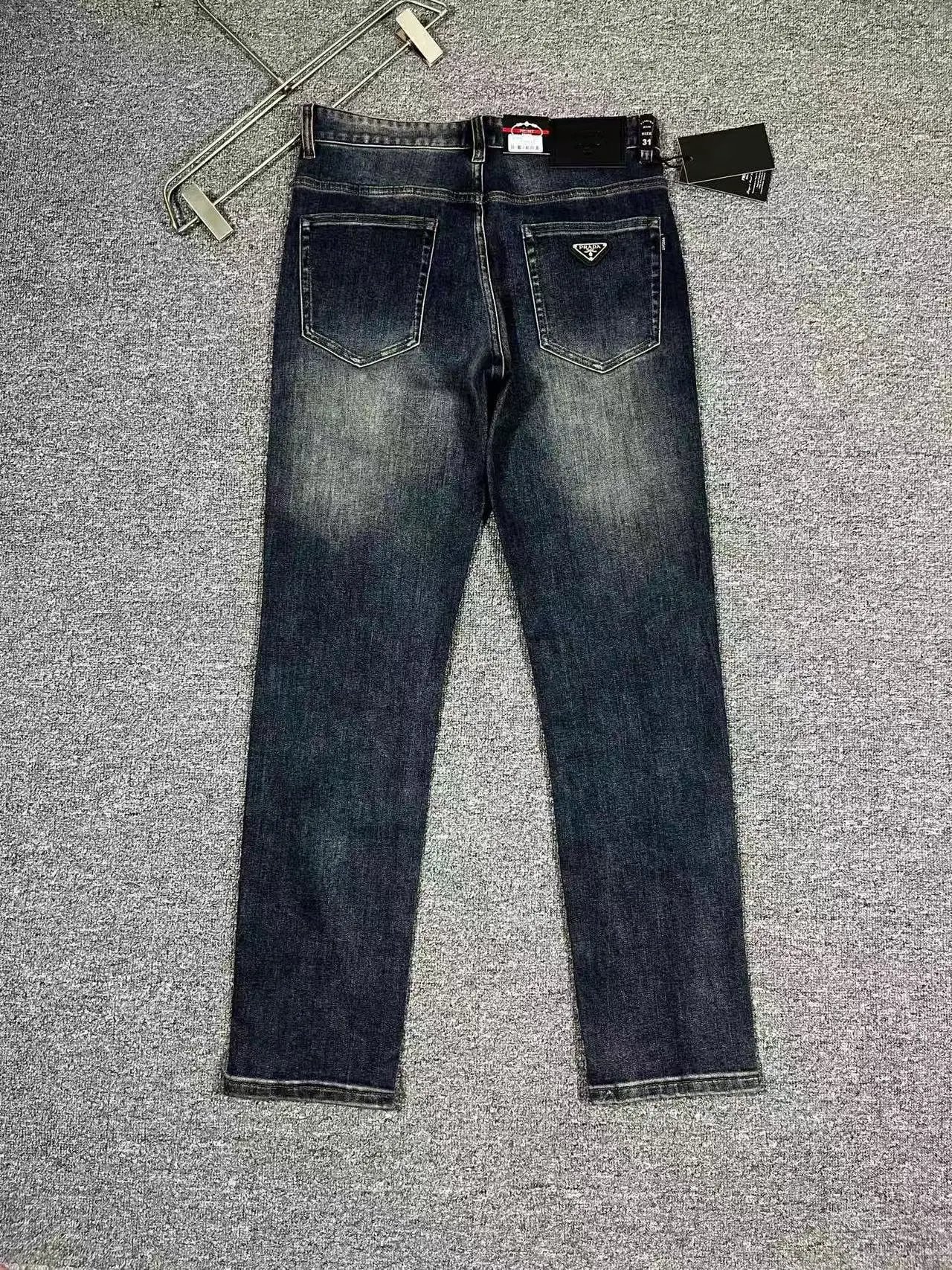Dior Men's Oblique Bee Embroidery Slim Fit Blue Jeans - 7