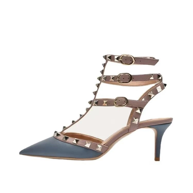 Unbranded Sandals Studded multi-strap open-toe slide — 23
