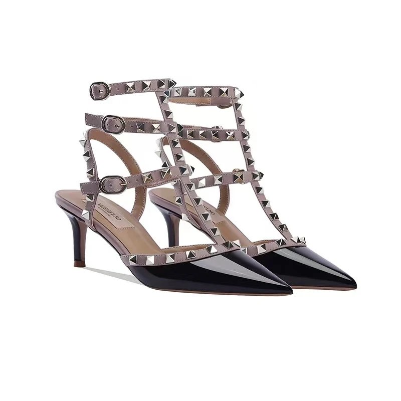 Unbranded Sandals Studded multi-strap open-toe slide — 21