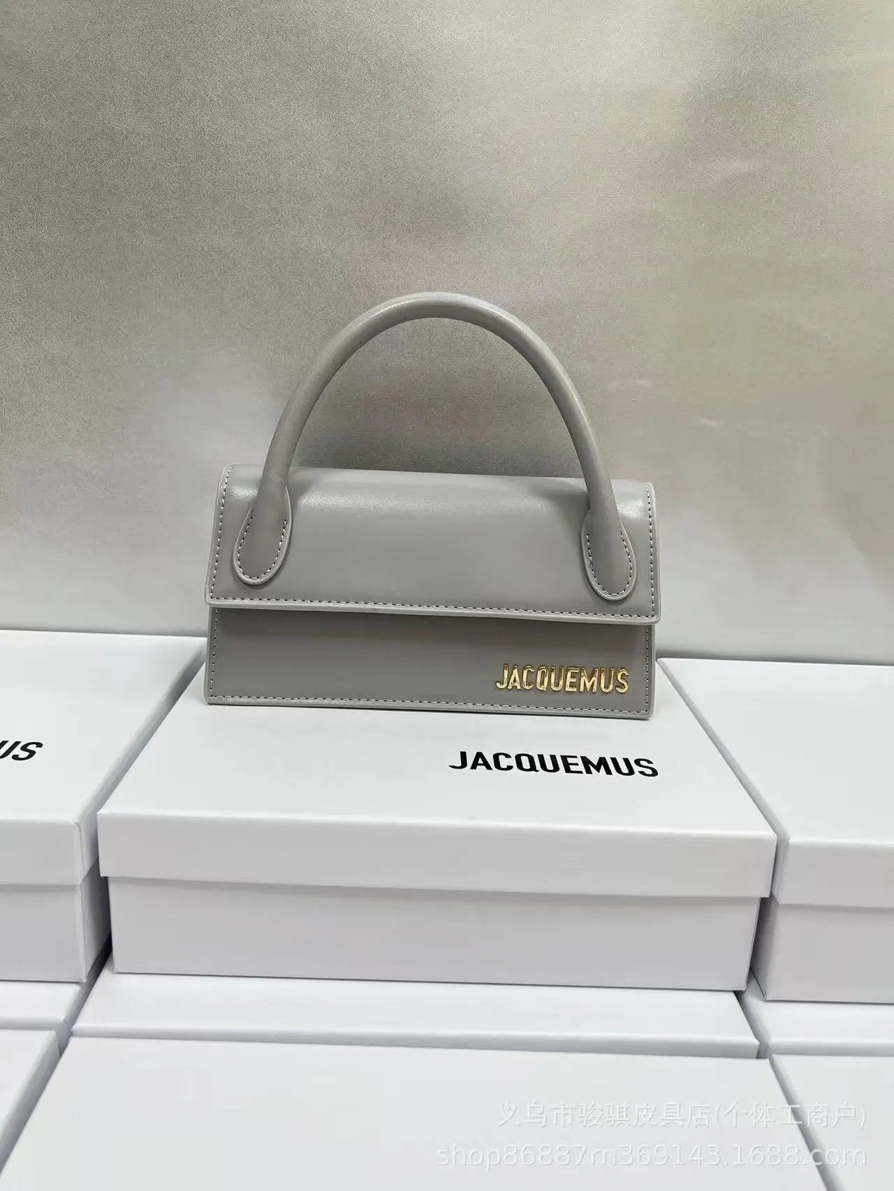 Jacquemus Handbags Structured flap handbag with top handles and detachable shoulder strap — 6(21.5cm)