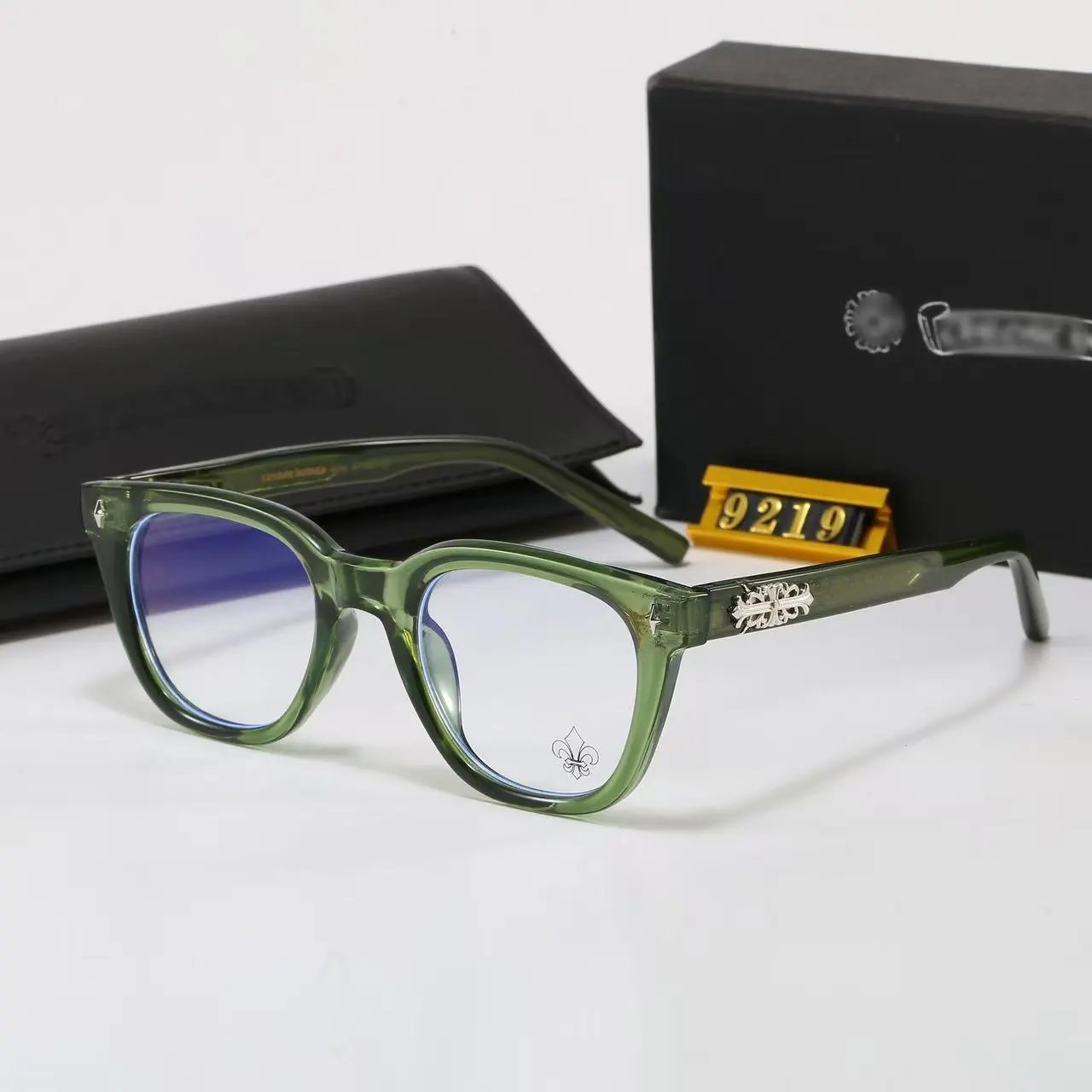 Chrome Hearts Eyewear Square Clear-Lens Eyeglass Frames with Cross Motifs product image