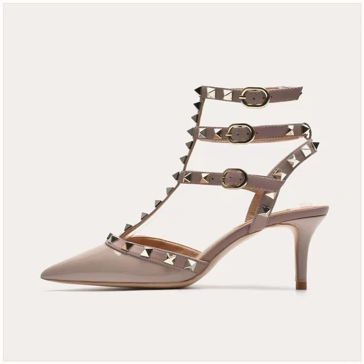 Unbranded Sandals Studded multi-strap open-toe slide — 24