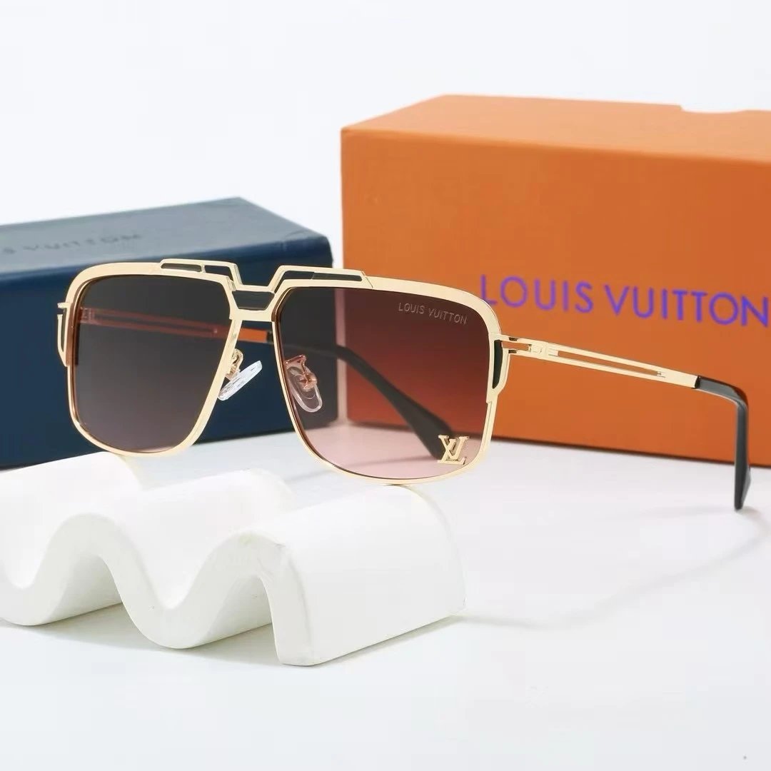 Louis Vuitton Eyewear Oversized shield sunglasses with Monogram print — 36