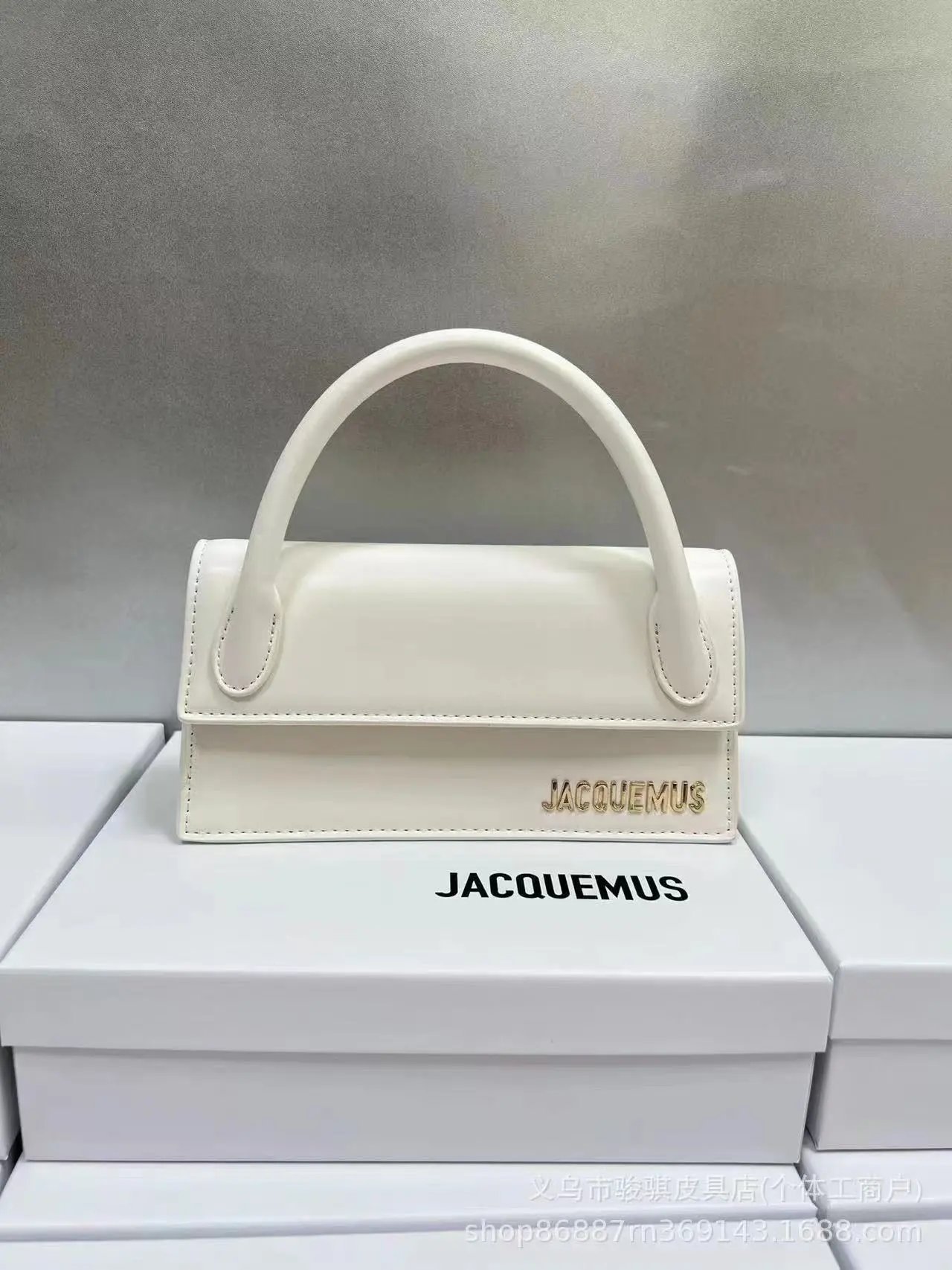 Jacquemus Handbags Structured flap handbag with top handles and detachable shoulder strap — 2(21.5cm)