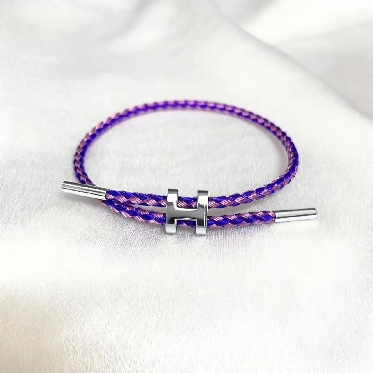 Unbranded Jewelry Braided Cord Bracelet with H-Shaped Clasp — 30