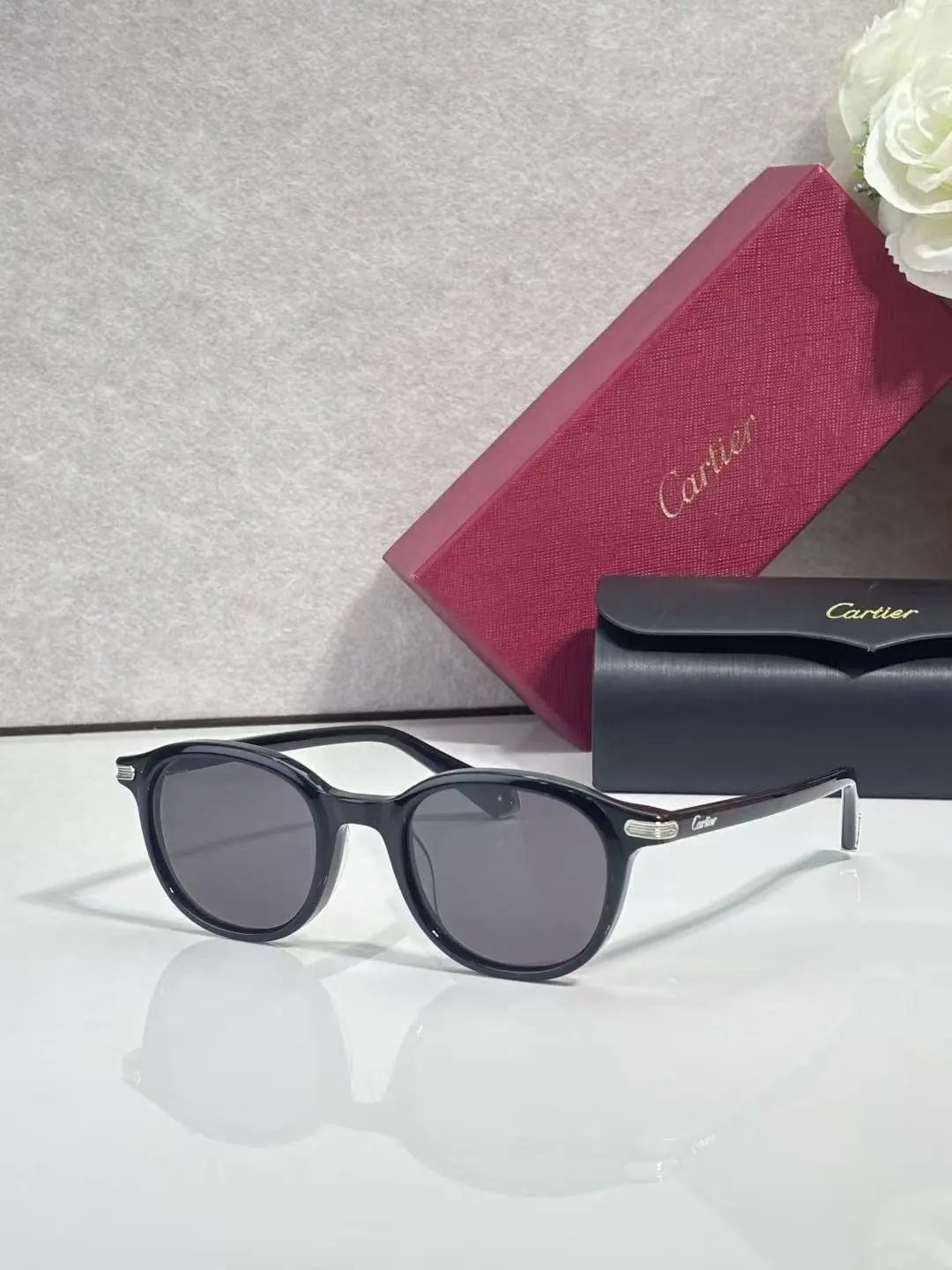 Cartier Eyewear 2011 Round Metal-Frame Sunglasses — 24