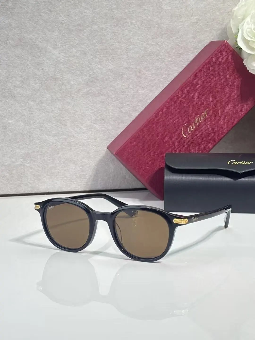 Cartier Eyewear 2011 Round Metal-Frame Sunglasses — 28