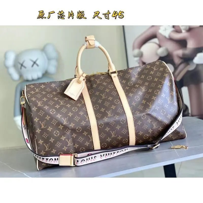 Louis Vuitton Travel Bags Monogram duffel bag with shoulder strap — 13