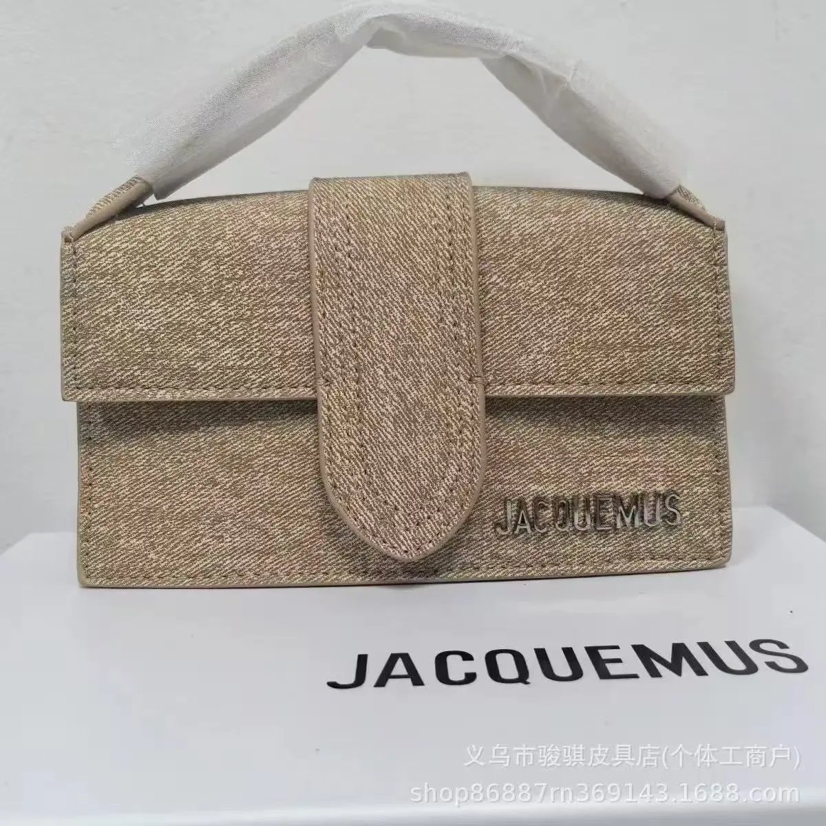 Jacquemus Handbags Structured flap handbag with top handles and detachable shoulder strap — 23(18cm)