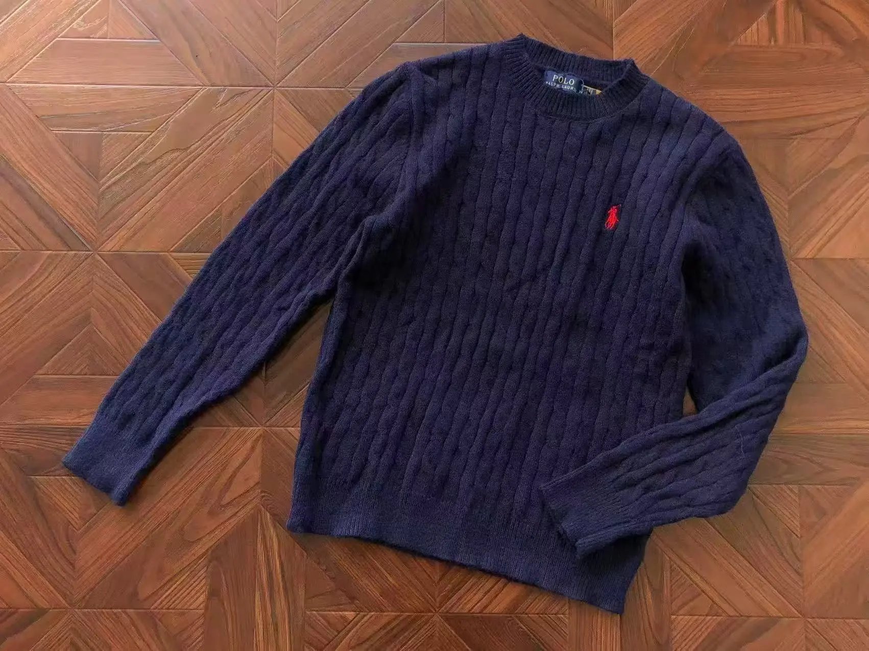 Ralph Lauren Cable Knit Half-Zip Sweater Navy - 10