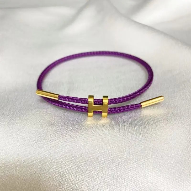 Unbranded Jewelry Braided Cord Bracelet with H-Shaped Clasp — 22