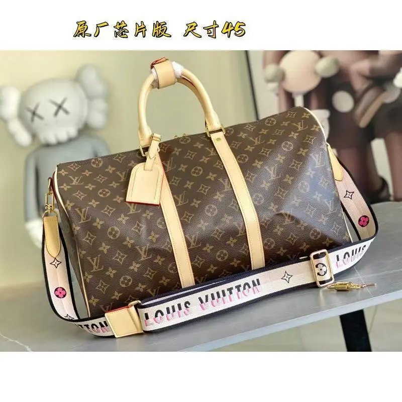 Louis Vuitton Travel Bags Monogram duffel bag with shoulder strap — 12