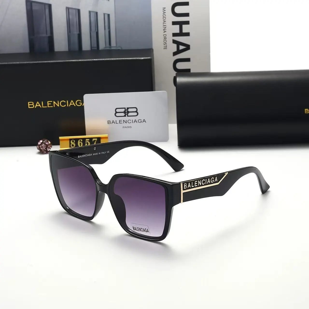 Balenciaga Eyewear Rectangular Logo Sunglasses — 12